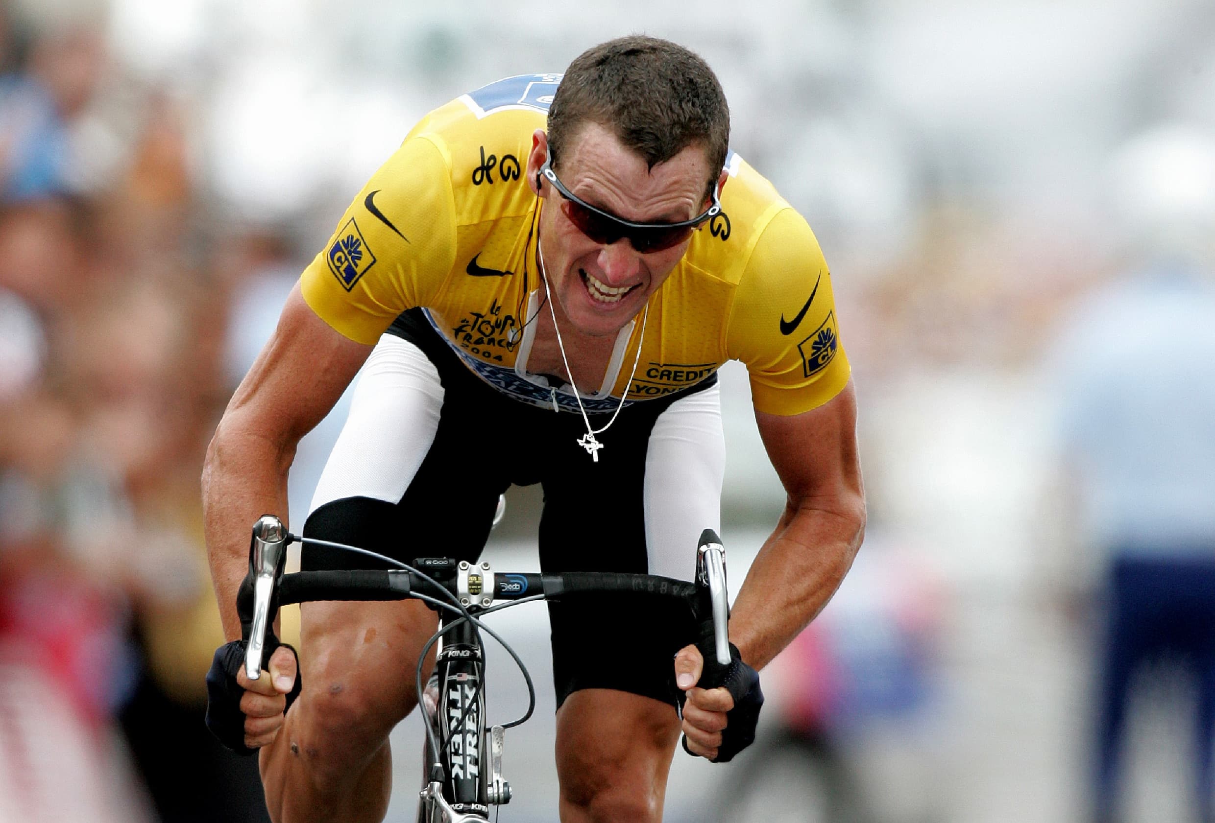 Lance Armstrong in de gele trui, Tour de France 2004